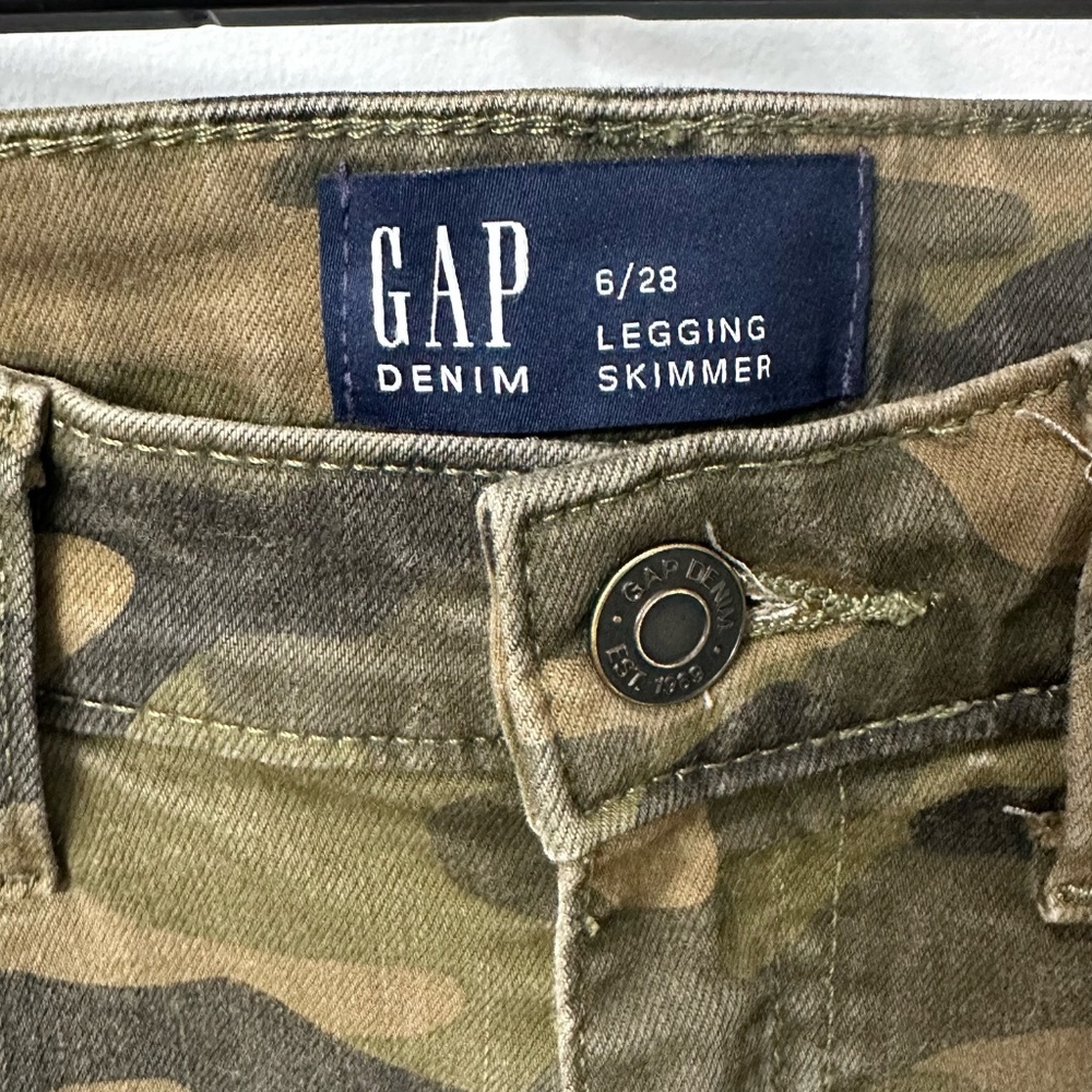 GAP Camo Legging Jeans Women’s 6/28 Green Camouflage Stretch Skinny Jeggings - Picture 3 of 8